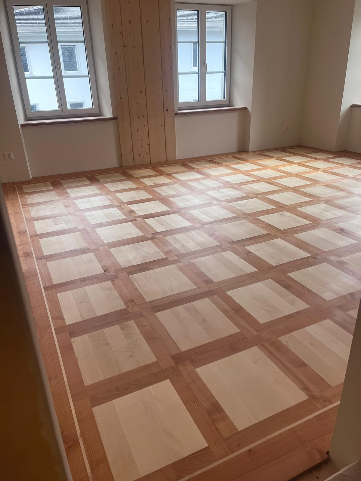 Wohnzimmer Tafelparkett